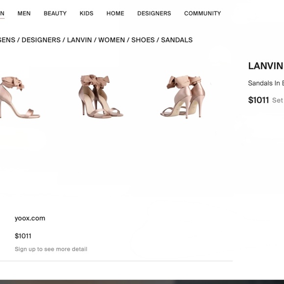 Lanvin Paris Terracotta / Rose Gold Satin Ribbon Sandals with 105mm hee… - Picture 5 of 6